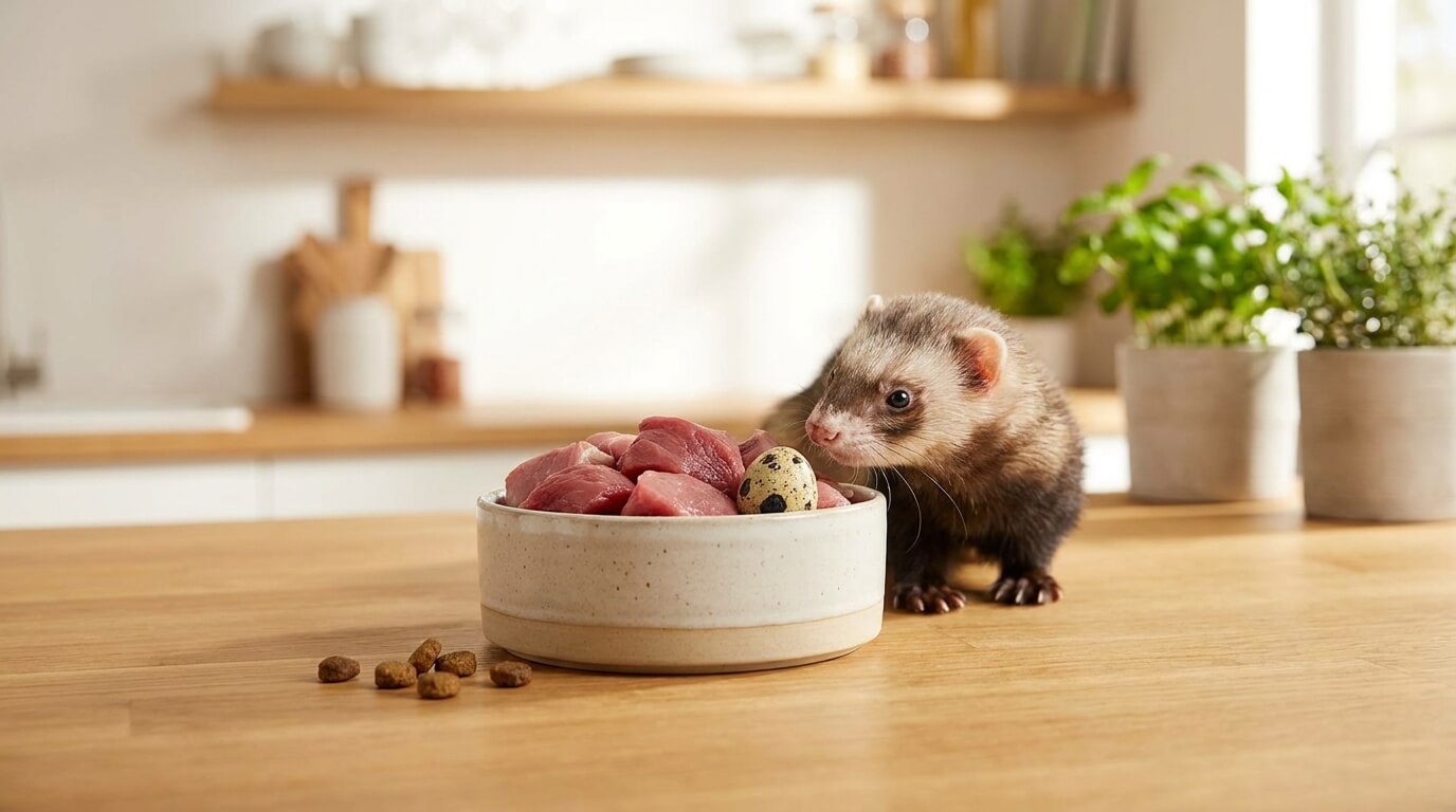 Que mange un furet : alimentation idéale et erreurs