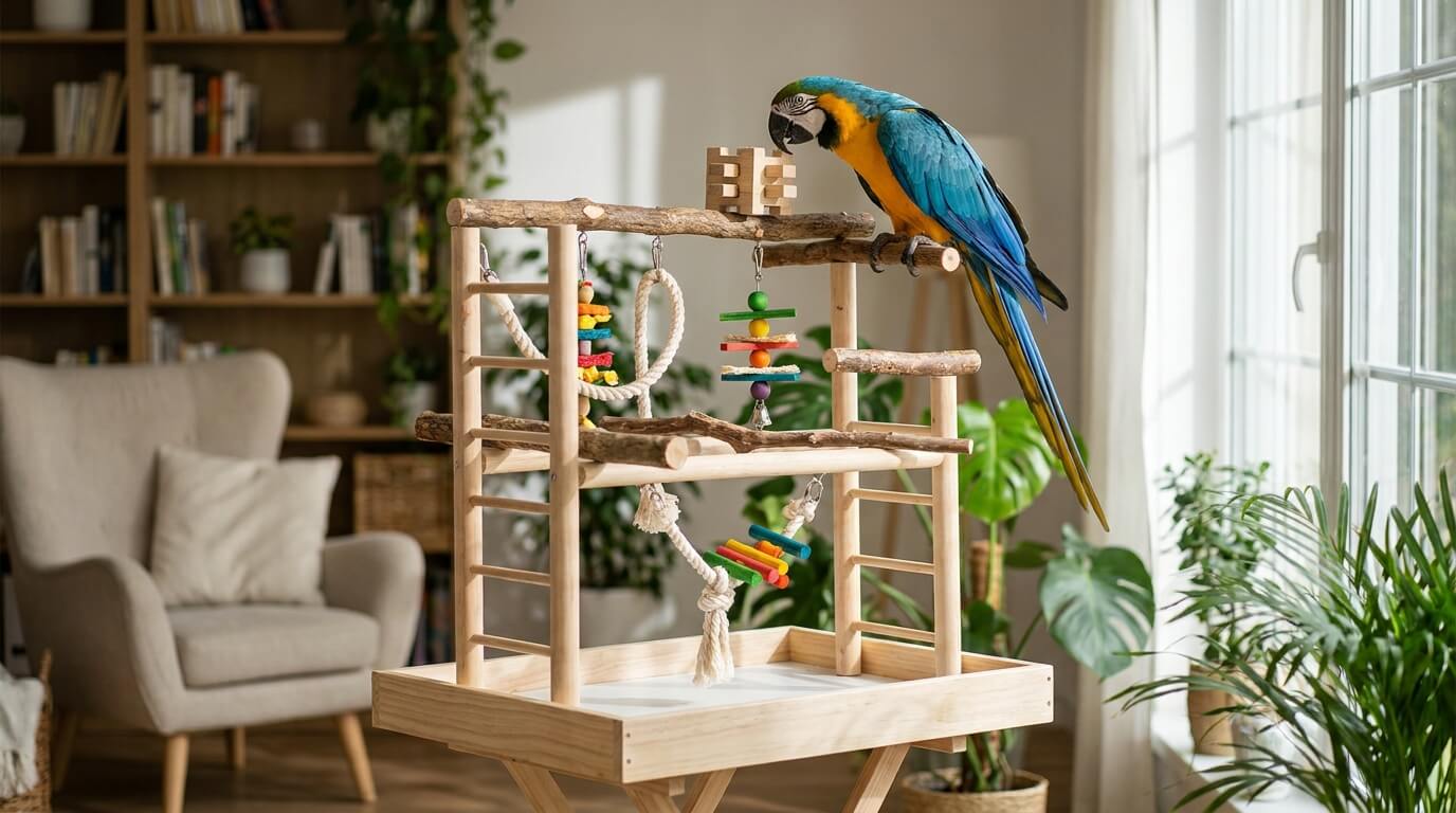 Aire de jeu perroquet hors cage : créer l'espace idéal